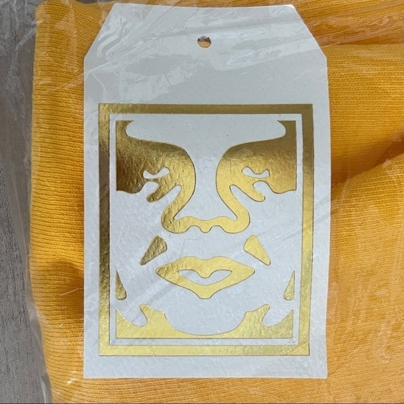 🌺 Obey Big Mood Bright Yellow Graphic Retro Boxy Fit Print Tee NWT - Picture 4 of 7